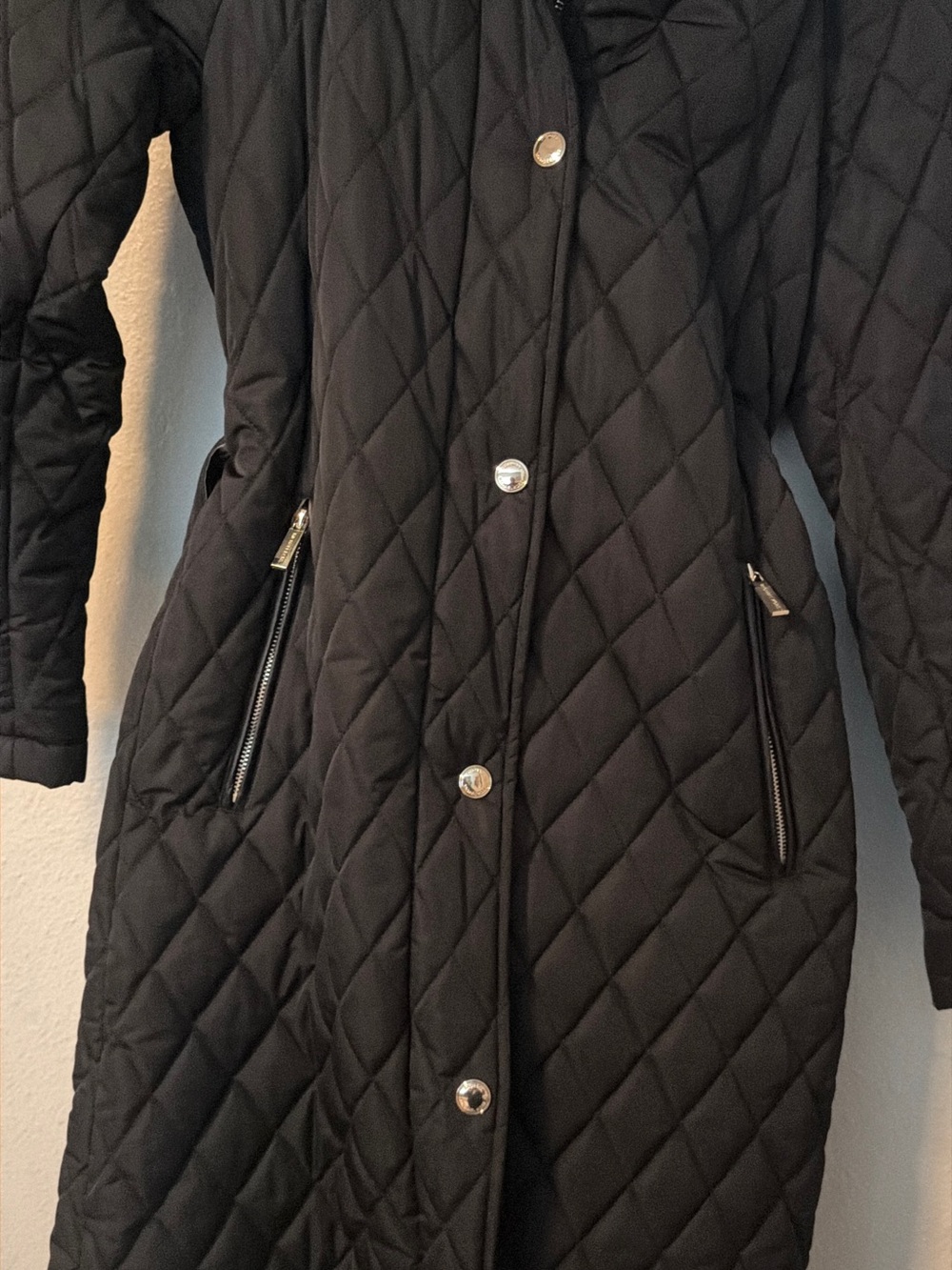 MICHAEL Michael Kors Black Quilted Long Puffer Coat